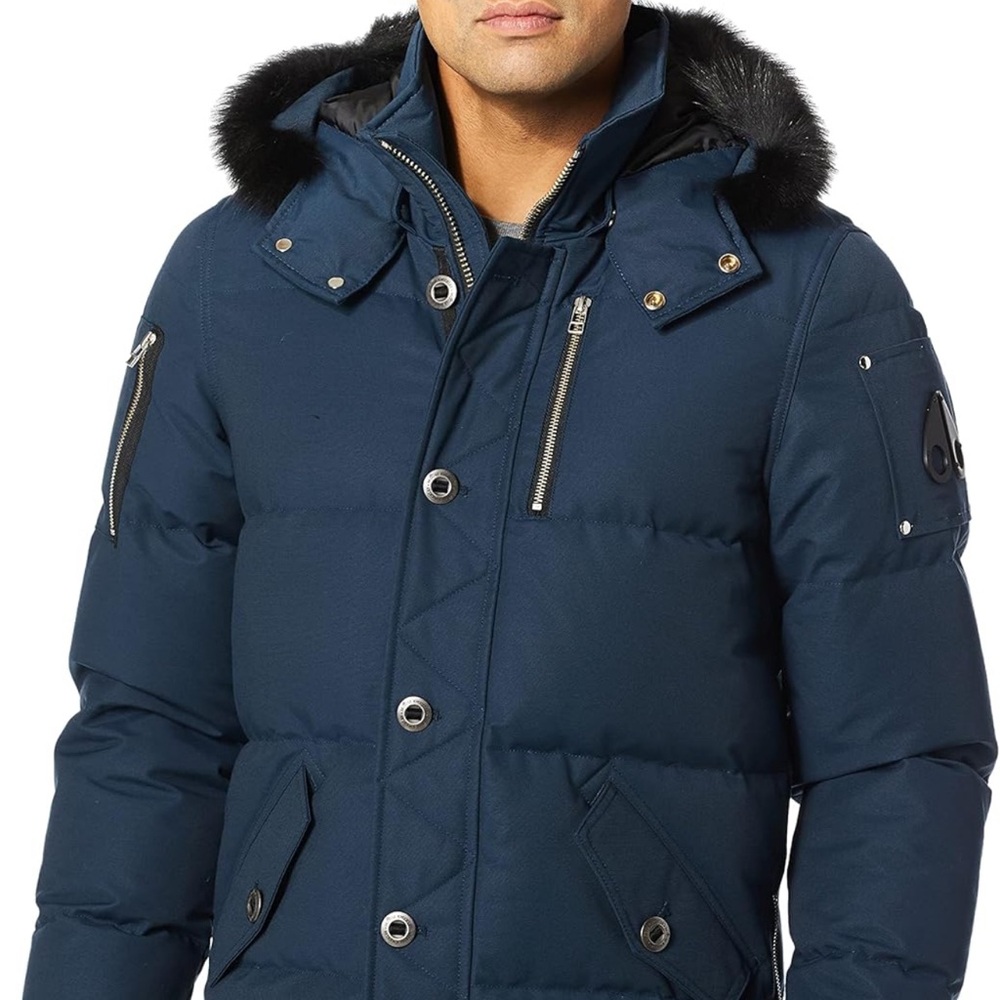 Moose Knuckles 3Q Jasper Blue Black Fur